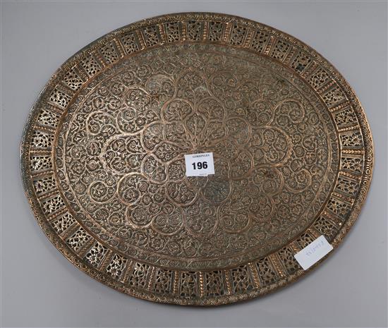 An Eastern tray W.50cm